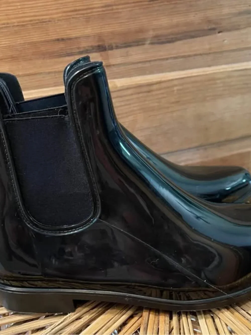 Lauren Ralph Lauren Tally-Bo-Rai Chelsea Ankle Rain Boots in Black size 10B